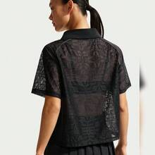 Nike Áo polo nữ AS W NK STREET LACE POLO JSYPOLO dệt kim cổ bẻ ngắn TIF0521-010 - màu đen - Xem 4
