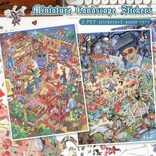 Stiker Pemandangan DIY Ekstra Besar, Stiker Lanskap Dewasa, Stiker Rumah, Stiker Scrapbooking, Stiker Lanskap Mikro Rumah Miniatur 3D, Stiker Scrapbook DIY, Stiker Lanskap, Stiker Pemandangan, Stiker Buku Catatan, Dapat Digunakan Kembali, Tersedia Berbagai Ukuran - A - View 1