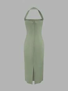 Elegant Women's Mid-Length Dress, Suitable For Vacation, Daily Gatherings, Parties And Cocktail Events - Pastel Green - View 7