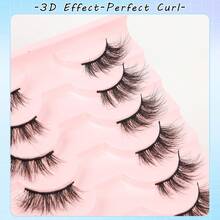 10 Pairs Soft & Fluffy Half-Eye False Eyelashes, Curled & Extended Lash Tips, Suitable For Daily Wear - Black - View 4