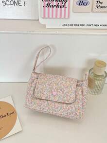 1 buah Tas Kosmetik Tiga Lapis, Tas Tangan Kosmetik Portabel, Kantong Penyimpanan Kamera Kapasitas Besar, Kantong Clutch Motif Bunga Kecil, Tas Rias Perjalanan dengan Pegangan - MultiWarna - View 10
