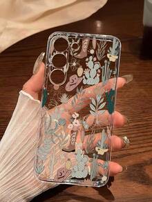 1个牛仔印花仙人掌透明软手机壳，兼容华为荣耀、Galaxy A04e/12/A13/A14/A34/A50/A52/A53/A54/S21/S22/S23/S24/S25/S25Ultra/S25FE/S26/S26 PLUS/S26 ULTRA/S26 EDGE、6A/7A/8A、12T/13T/15T/15T Pro [国际版，非国内版] - 無色 - 查看 1