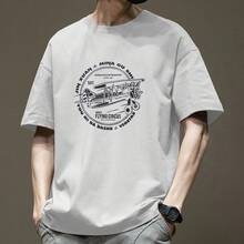 Men's Fashion Brand T-Shirt 2026, New, Short Sleeve, Summer, Pure Cotton, Men's T-Shirt, Men's Medium Sleeve T-Shirt. - 黑與白 - 查看 1