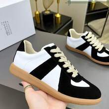 Zapatos casuales unisex, talla 36-45, zapatos casuales de mujer y zapatos deportivos de hombre, zapatos planos de suela blanda con cordones, zapatos cómodos y livianos de hombre para uso diario, de corte bajo,,,,,Zapatillas de entrenamiento alemanas de alta gama, de punta redonda, versátiles, con cordones, casuales, cómodas, de suela plana, populares para parejas, para hombres y mujeres. - 13 - Ver 8