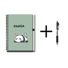 1 Set de Cuaderno Espiral con Patrón Lindo de Panda, Incluye Bolígrafo, 100 Páginas/50 Hojas. Portada Adorable, Adecuado para Notas de Trabajo, Estudio, Diario, Planificación Diaria, Etc. Gran Regalo para Graduación, Cumpleaños o como Artículos de Papelería. - B - Ver 4