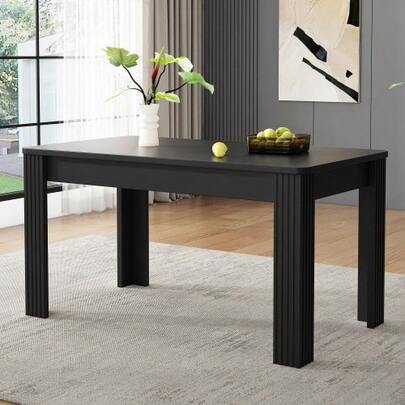 Esstisch, Moderner Esstisch, Stabilir Esstisch, Vierbeiniger Tisch, Rechteckiger Esstisch, Kaffee-Lounge-Tisch, Moderner Einfacher Esstisch, Schwarz, (OLD SKU: N634P215552S)