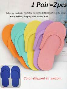 2/24Pcs Disposable Foldable EVA Foam Foot Massage Slippers, Multicolor Foldable Foot Massage Slippers, Suitable For Beauty Salons, Spa Hotels, Large Spa Parties, Disposable Foot Massage Sets, Nail Salon Slippers - Multicolor - View 14