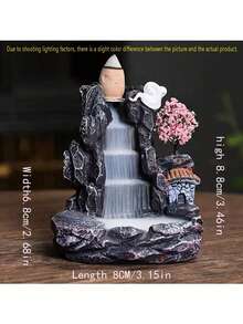 1 chiếc lư hương thác nước chảy ngược hình ao vườn | Thích hợp để thanh lọc không khí, đồ thủ công bằng nhựa, trang trí nhà cửa | Lư hương cầm tay, lư hương để bàn bếp/ăn, dùng cho thiền định, yoga, giấc ngủ - Nhiều màu - Xem 16