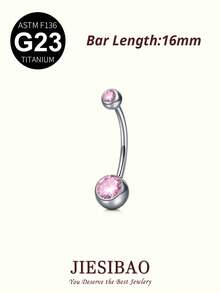 JIESIBAO 14G Titanium Belly Button Rings Colorful Diamond G23 Titanium Internally Threaded Belly Ring 14G Belly Piercings For Women Navel Piercings Jewelry Belly Rings Cute Hypoallergenic Healing Sport Navel Rings For Women For Daily Holiday Gift Glamorous Music Festival Seaside Halloween Christmas Valentine's Day Coachella Beach Summer Vacation - CZ - View 34