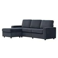 Sofá esquinero con almacenamiento, sofá modular, sofá con otomana, sofá grande para sala de estar, moderno, cómodo, núcleo de muelles ensacados, 245,5 cm - Gris Oscuro - Ver 8