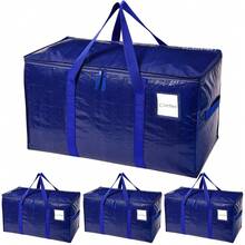 Thickened Large Capacity Moving Backpack Tote Bag, Dual Zipper Design, Durable And Sturdy, Alternative To Moving Boxes, Moving Supplies - Blue - View 6
