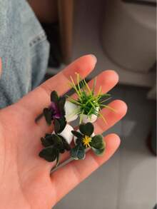 1/4/8件組人造小型盆栽裝飾，可愛花盆套組，桌面裝飾，舒壓裝飾，迷你桌面配件，電腦螢幕、辦公空間開學裝飾，居家裝飾迷你小飾品 - 多色 - 查看 11