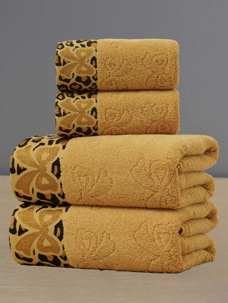 QIBHI 3/2/1 Stück Frottee-Handtuch-Set, Jacquard-Schleifen-Dekor, Valentinstag-Geschenk, leicht, saugfähige Badezimmer-Handtücher, Badetuch, Handtuch, geeignet für Badezimmer, Hotel, Fitnessstudio, Reisen, Geschenke, Salon, Sport, Outdoor, Strand, Schule, Schule, Reisezubehör, Haushaltsgüter
