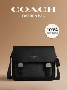 Coach Túi đeo chéo nam RACER 28, dây đeo có logo điều chỉnh được, da tổng hợp, túi đeo vai, túi đựng máy ảnh, túi du lịch nhỏ. - màu đen - Xem 1