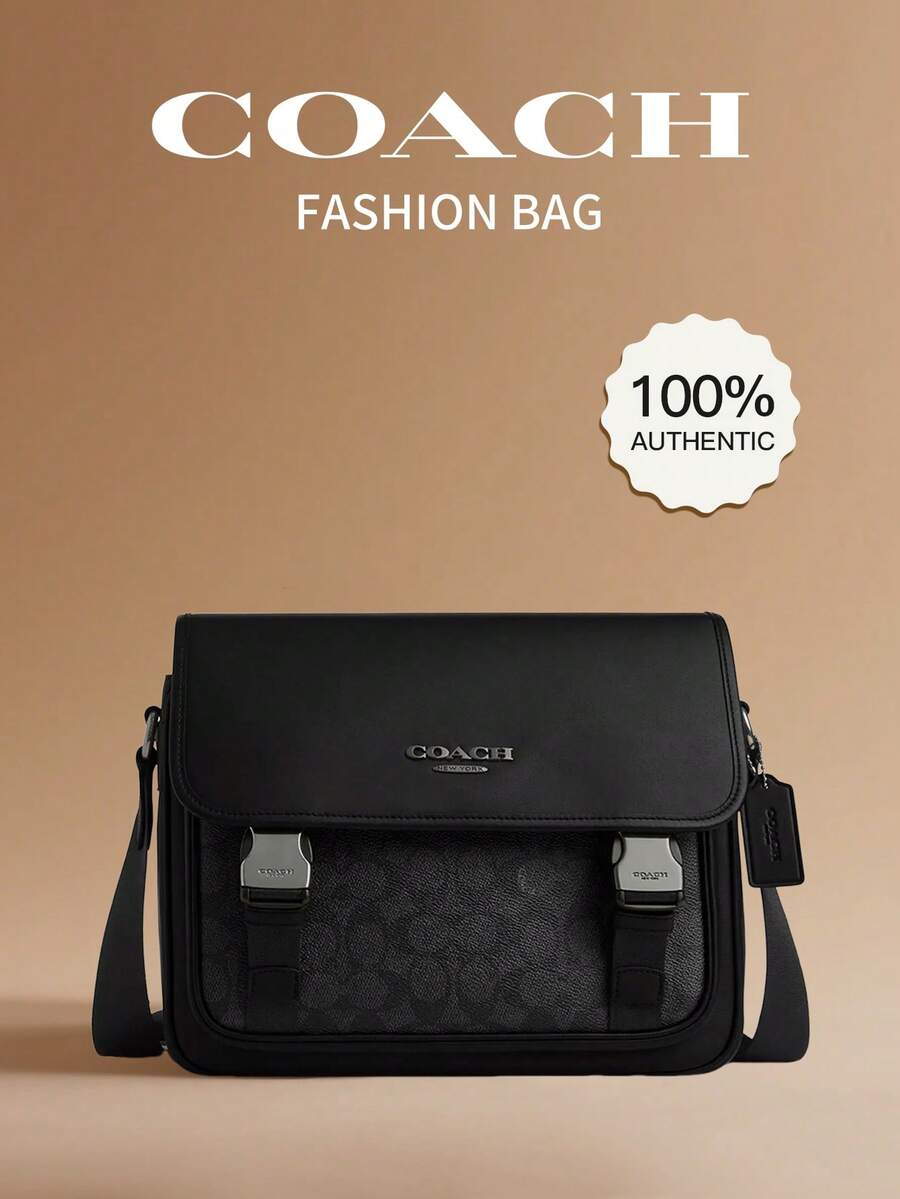 Coach Túi đeo chéo nam RACER 28, dây đeo có logo điều chỉnh được, da tổng hợp, túi đeo vai, túi đựng máy ảnh, túi du lịch nhỏ. - màu đen - Xem 1