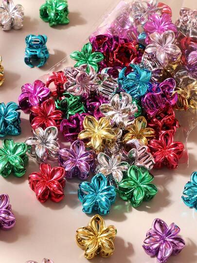 10/20/30pcs Retro Minimalist Colorful Daisy Flower Hair Clips, Elegant Chic Bohemian Style Hair Accessories For Daily Wear & Party