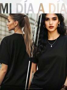 Women's Casual Yoga And Coffee T-Shirt, Modern Design With Inspirational Graphic, Comfortable T-Shirt For Practicing Yoga Or Having Coffee With Friends, Various Sizes In Black, Fashionable Fitness Clothing, In Sportswear. - 黑色 - 查看 3