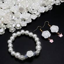 50-300顆 6/8mm 白色優雅玫瑰珠,ABS 壓克力隔珠,珠寶製作 DIY 手工藝用品,耐用手工珠寶配件,適用於手鍊、耳環、項鍊,情人節禮物 - 白色 - 查看 5