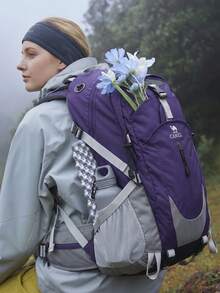 CAMEL CROWN Professional Outdoor Hiking Backpack, Men's Large Capacity Travel Backpack, Women's Hiking Sports Climbing Backpack - Aurora Purple - View 2