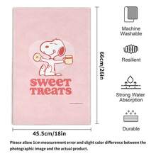 Miniso Peanuts Snoopy Towel Set, Pink Heart "Sweet Treats" Cartoon Print Soft Towels, Available In 1-Pack, 2-Pack, 3 Packs, 4-Pack, 5-Pack, 6-Pack, Perfect For Bathroom & Home Use - Colocr - View 9