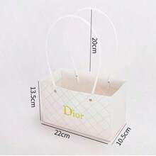 1pc Kraft Paper Flower Gift Bag, Bouquet Bag With Handle, Small Paper Bag Handbag, Waterproof Lining, Used For Flower Arrangement, Party Gifts, Packaging - View 4