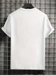 Versatile Casual Loose Fit Short Sleeve T-Shirt With Fun Print, Ideal For Holidays, Work And Everyday Wear - 白色 - 查看 2