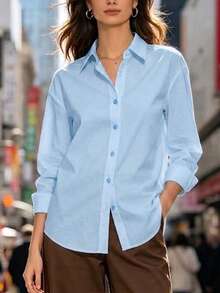 Women's Fashion Shirt - Baby Blue - View 4