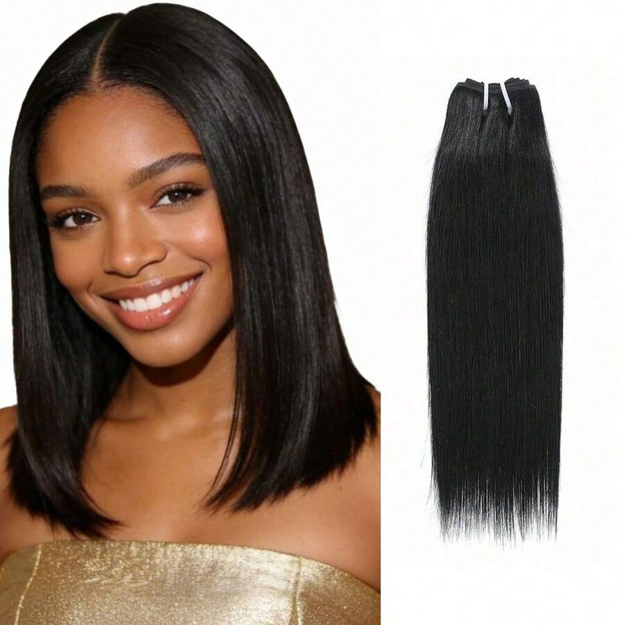 10A Straight Unprocessed Brazilian Virgin Hair Natural Black Hair Extensions For Women - Natural Black - View 1