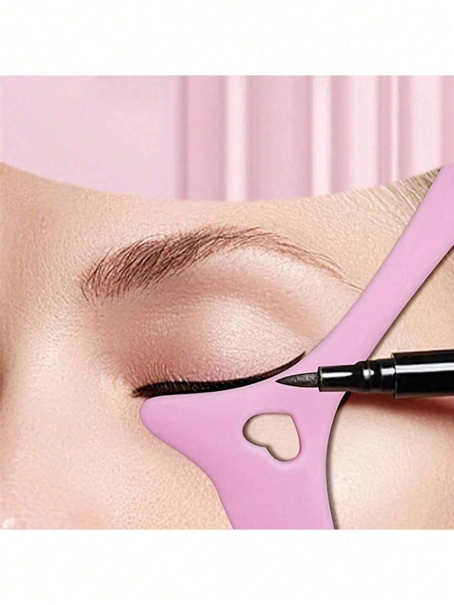 Mulynsie Multi-Function Eyeliner Stencil, 1pc Eyeliner Assistant, Makeup Brush, Pencil, Stamp, Fine Grinder, Cat Eye, Smoky Eye, Small Angle Tip, Quick And Easy Makeup Eyeliner Guide Mold, Beginner's Real Technique Eyeshadow Line, Eyebrow Gel, Eyebrow Brush, Eyeshadow Brush, Eyeshadow Brush