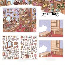 1入趣味場景貼紙，倉庫/物流主題創意DIY貼紙，適用於照片拼貼、DIY裝飾、相簿與筆記本，學校用品 - 貼紙 - 查看 15