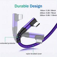 Type-C Fast Charger, USB-A To USB-C Data Cable, Braided USB-C Charging Cable, Compatible With Apple, One+ And Other Smartphones - Multicolor - View 8