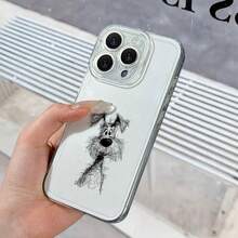 Phone Case: Transparent Case With Minimalist Cartoon Dog Design With Hand-Painted Angel Eye, Anti-Yellowing, Angel Eye Design, Precision Lens Cutouts, Full Body Drop Protection With Scratch Resistance, Skin-Friendly - Clear - View 6