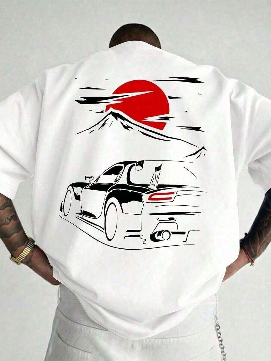 Men's Summer New Arrivals 2026 Casual Unisex Short Sleeve Shirt. 1 Piece Men's Fashion Print Loose Fit Short Sleeve T-Shirt | Exquisite Design | Summer Essential | Easy To Match, Showcasing Your Style. Comfortable Fabric, Loose Fit, Soft And Breathable. - 白色 - 查看 1