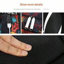 Colorful Graffiti Print Waterproof Laptop Backpack, Street Fashion Casual Daily Use Bag, Large Capacity Travel Backpack, Suitable For Outdoor Sports, Vacation, Daily Commute And Campus Life - Multicolor - View 8