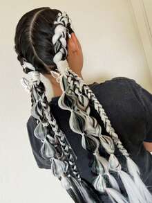 24 Inch Color Bubble Fried Dough Twists Braid, Various Color Combinations, Sweet And Cool Fried Dough Twists Braid - Multicolor - View 8