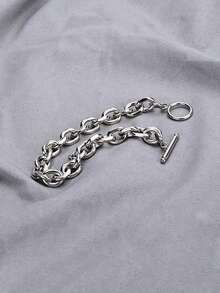 1pc Fashion Hip-Hop Style O-Shaped OT Buckle Thick Bracelet, Minimalist Versatile Men's Hand Accessory, Durable Non-Fading Jewelry For Daily Wear, Street Style, Gift For Boyfriend - Bracelet - View 6