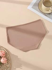 HOTCOM 1件卡其色低腰字母印花棉質女款三角內褲 休閒運動時尚款 柔軟舒適女用內褲 - 卡其色 - 查看 7