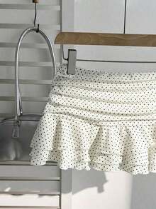 Summer Skirt – Short Cut, Ruffles At The Hem – Perfect For Holiday Or Beach Looks - Apricot 2 - View 5