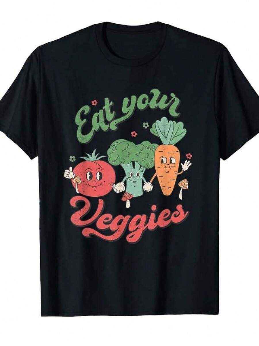 Farmer Market Vegetable Shirt T - Black - View 1