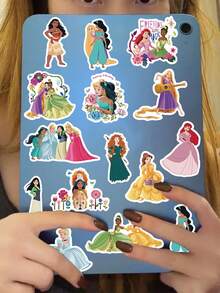 Disney | 102 Miếng Dán Vinyl Hình Công Chúa Dễ Thương Belle, Cinderella, Tiana, Ariel & Jasmine, Hình dán nhân vật hoạt hình cho Laptop, Bình Nước, Sổ Lưu Niệm, Sổ Kế Hoạch & Văn Phòng, Đồ Dùng Cho Tiệc Sinh Nhật, Giáng Sinh - 1 Set - Xem 7