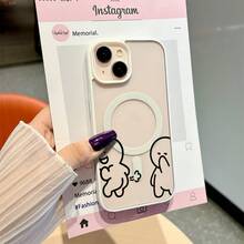 Funda para teléfono - Funda protectora con personajes de dibujos animados que se estaban burpando y tapándose la nariz, diseñada para ser a prueba de caídas y resistente a los arañazos, compatible con iPhone 17 Pro Max, 17, 17 Air, 16 Pro, 15 Plus, 11, 12, 13, 14 Max, X/XS. - Blanco - Ver 4