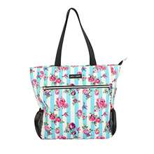 - Bolsa de playa con cierre de 15.6 pulgadas, ligera, grande, duradera de poliéster con bolsillos laterales de malla para el gimnasio y el trabajo - Colibrí Floral - Ver 9