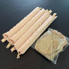 5/4件套免加热卷发棒，慵懒卷发器，丝绸发圈，睡眠弹力发带，长发柔软卷发工具，手动造型配件，睡眠卷发工具，适合情人节、七夕节，女士适用 - 香檳色 - 查看 11