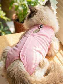 1pc Adjustable Neck & Hook And Loop Closure Pet Surgical Recovery Suit, Breathable Anti-Licking Wound Protection Clothing For Cats And Dogs Post-Surgery, Alternative To Cone Collar, Multiple Sizes Available - Multicolor - View 6