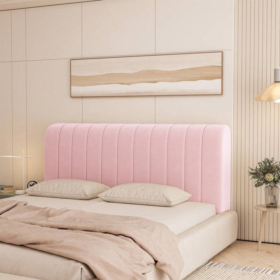 Integrated Thickened Suede Headboard Cover, All-Inclusive Dust Cover, Double-Sided Soft Packaging, Anti-Collision Headboard Cover