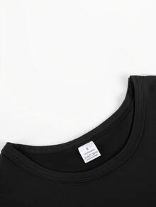 Women's Short Sleeve Blouse - Orange Heart Print Round Neck T-Shirt, Short Sleeve Summer Top, Machine Washable Casual Spring/Summer Clothes, Elegant Casual Outfits Style 3388# - 黑色 - 查看 3