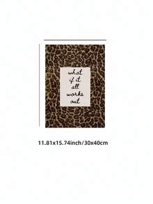 1pc Frameless Neutral Maximalist Leopard Print 'What If All Works Out?' Inspirational Quote Wall Art - Bold Typography Girly Aesthetic Animal Poster, Dorm Bedroom Apartment Decor, For Home Office Classroom, Room Decor Bedroom, Prints For Wall, Posters, Vintage Decor & Best Gift Choice - Leopard Print - View 13