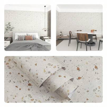 1 Roll Self-Adhesive Faux Granite Vinyl Wallpaper, Washable Straight Grain Stone & Wood Style Wall Sticker, Suitable For Kitchen, Bathroom And Dining Room Decoration, Durable Kitchen Wallpaper, 40CM*100/300/500CM