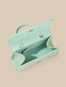 1 Stück Minzgrüne Litchi-Korn PU Clutch Tasche für Frauen, kombiniert mit hochwertigen Metallperlen, zeigt Mode und Eleganz, kann als Handtasche/Handtasche/Schultertasche/Umhängetasche getragen werden, geeignet für Hochzeit/Party/Abschlussball/Bankett und andere Anlässe - Minzgrün - Übersicht 9