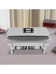 Chafing Dish Buffet Set, Rectangular Catering Chafer Warmer Set, Buffet Dishes Warming Set - 銀色 - 查看 3